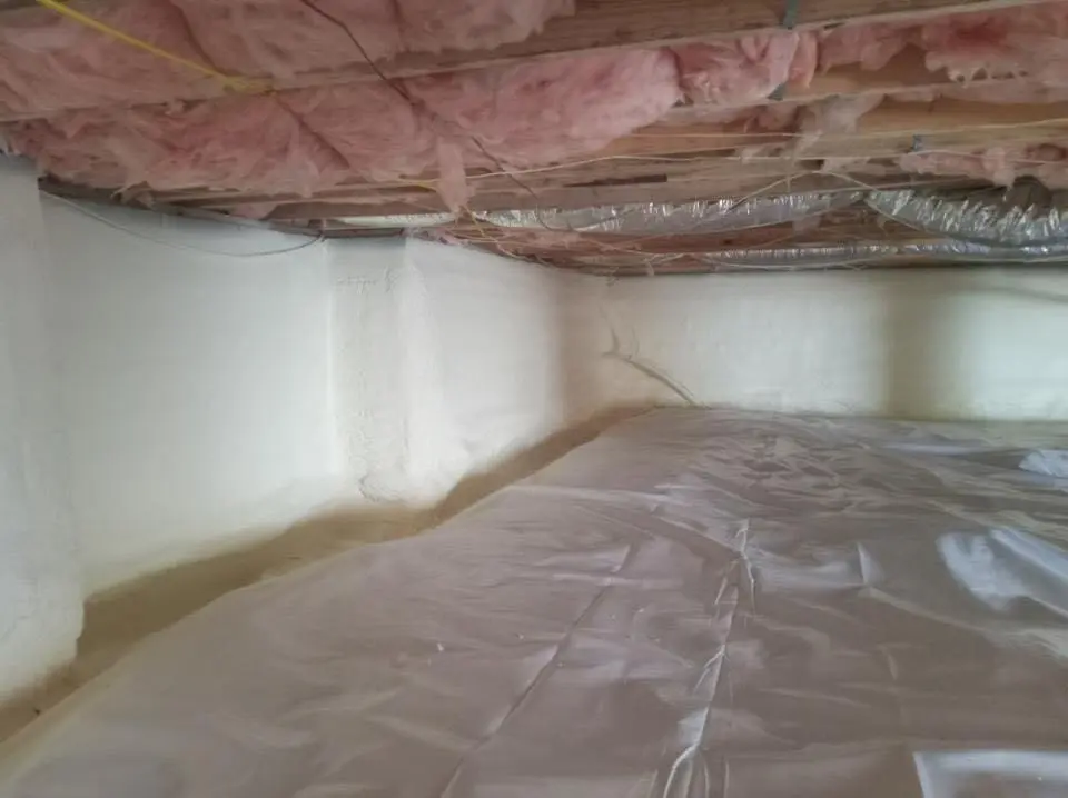 Crawl space encapsulation with closed-cell spray foam for Roof Waterproofing in Centerville